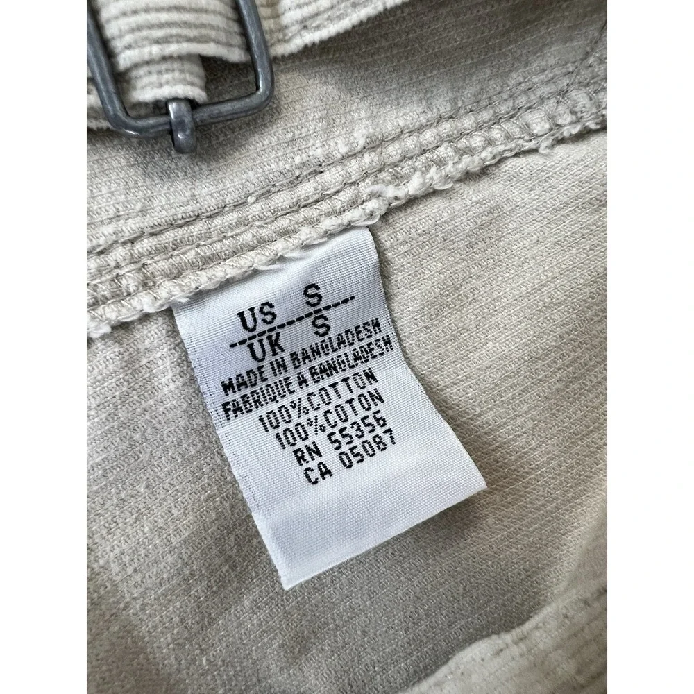 Vtg 90's SQZ Squeeze Beige Cotton Corduroy Bib Overalls Women's‎ Size Small
